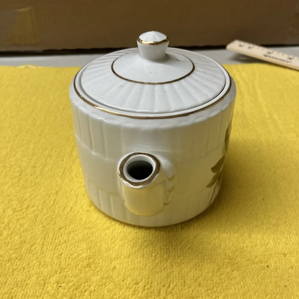 Ellgreave Teapot Wood & Sons England Spline White Ironstone Pink Roses